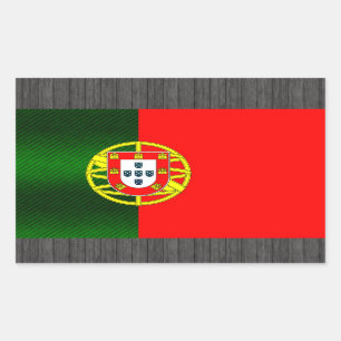 Modern avriven portugisisk flagga rektangulärt klistermärke