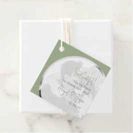 Modern Avslappnad Bröllop Photo Sage Grönt Gåvor Etiketter