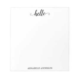 Modern Avslappnad Elegant  Script Black Grått Hej Anteckningsblock