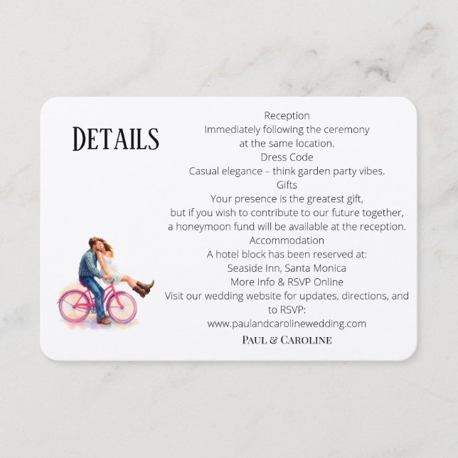 Modern Avslappnad Romantic lite illustration Tilläggskort (Framsida)