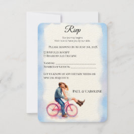 Modern Avslappnad Romantic par Watercolor Artistic Spara Datumet