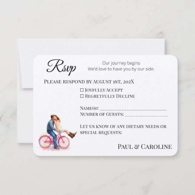 Modern Avslappnad Romantic par Watercolor Artistic Spara Datumet (Framsida)