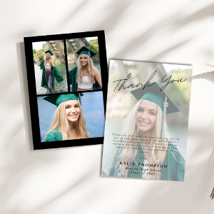 Modern Avslappnad Script 4 Photo Studenten Tack Kort