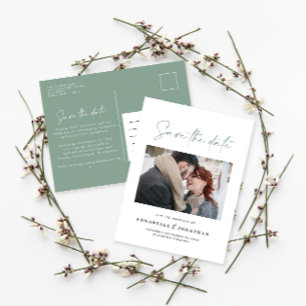 Modern avslappnad script sage grönt typography brö meddelande vykort