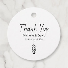 Modern Avslappnad Simple Gräs Träd Bröllop Tack Gåvor Etiketter