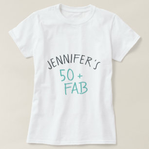 Modern Avslappnad Turcos Black 50 Fabulous Birthda T Shirt