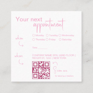 Modern avtalad Elegant med QRcode Tidsbeställning Kort