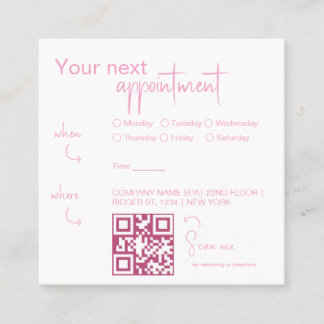 Modern avtalad Elegant med QRcode Tidsbeställning Kort