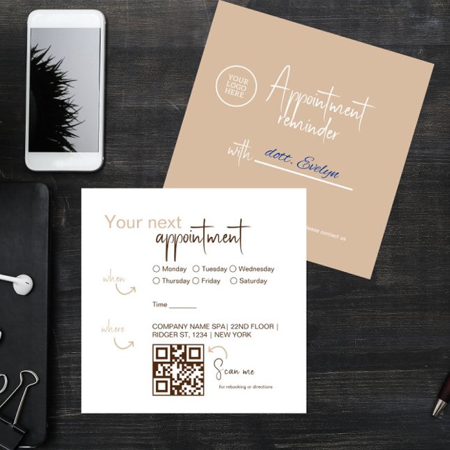 Modern avtalad Elegant med QRcode Tidsbeställning Kort (Skapare uppladdad)