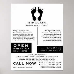 Modern avtryck, podiatry Clinic, podiatrist Poster