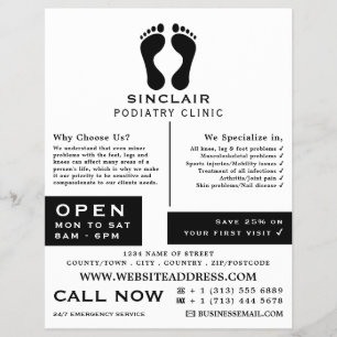 Modern avtryck, podiatry Clinic, podiatrist Reklamblad
