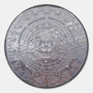 Modern Aztec Sol Stone Runt Klistermärke