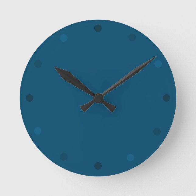 Modern Azure Blue Wall Clock Rund Klocka (Framsida)