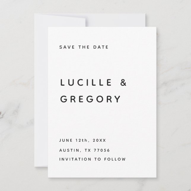 Modern B&W Editorial All Caps Spara Datumet (Framsida)