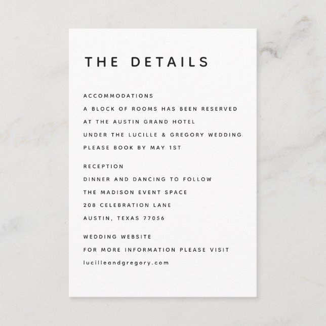 Modern B&W Editorial All Caps  Tilläggskort (Framsida)