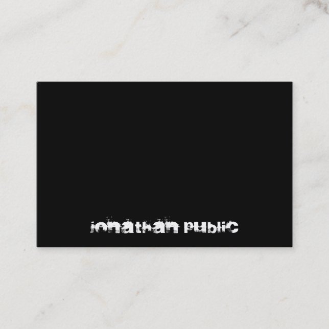 Modern B&W-Elegant, tryckt text svart och vit Visitkort (Framsida)