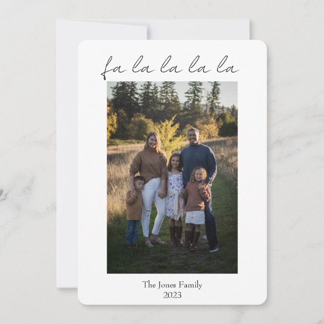 modern b + w falalalala julkort (Framsida)