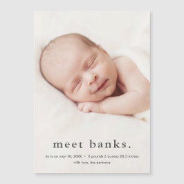 Modern Baby 3-meddelande om foto Magnetisk Inbjudningskort