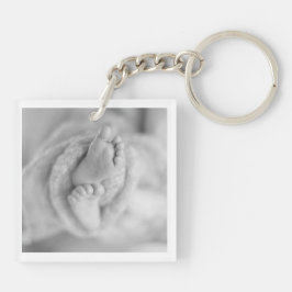 Modern Baby Birth Announcement Black White PHOTO