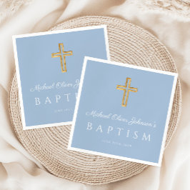 Modern Baby blue Religiösa Kor Boy Baptism Pappersservett