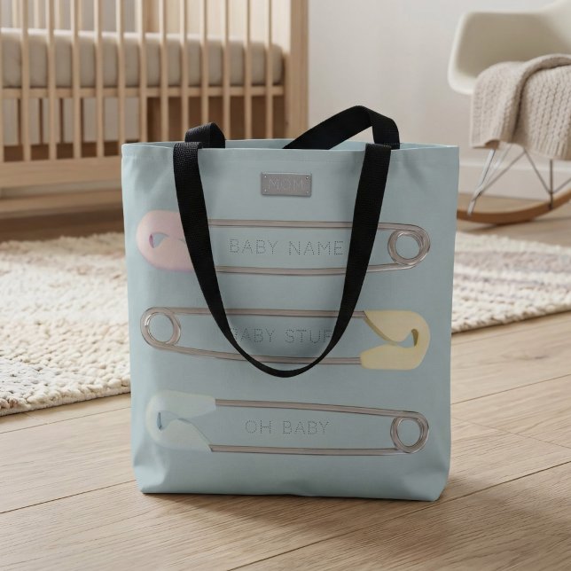 Modern baby boy blue blöjnål väska (Great tote bag for New Moms)