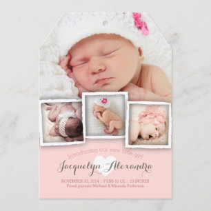 Modern Baby Dreams Sweet Girl Birth-meddelande Meddelande