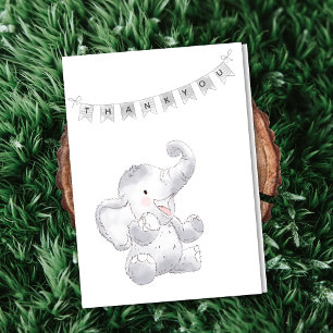 Modern Baby Elephant Gender Neutral Tack Anteckningskort
