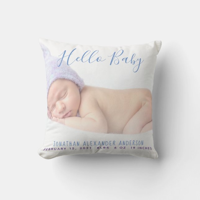Modern Baby födelsedag Kudde (Framsida)