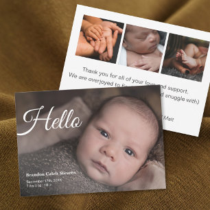Modern Baby födelsedag Meddelande