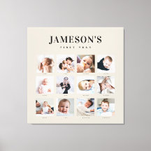 Modern Baby första året Keepsaké Photo Calendar C