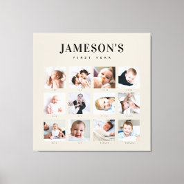 Modern Baby första året Keepsaké Photo Calendar C Canvastryck