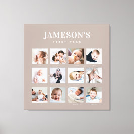 Modern Baby första årets Keepsaki Photo Calendar Canvastryck