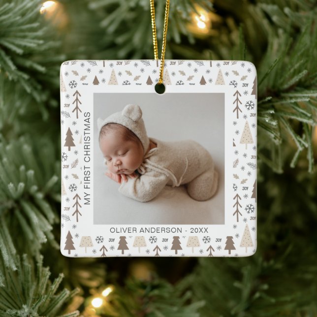 Modern Baby första jul Julgransprydnad Keramik (Träd)