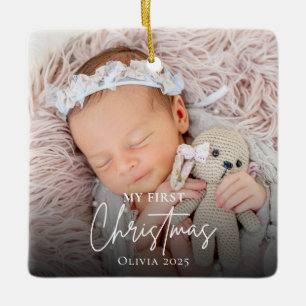 Modern Baby första julfotfoto Keepsaké Julgransprydnad Keramik