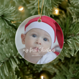 Modern Baby första julfoto Julgransprydnad Keramik