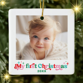 Modern Baby första julfotopakerier Julgransprydnad Keramik