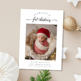 Modern Baby första julklappsöverlägg Photo Julkort