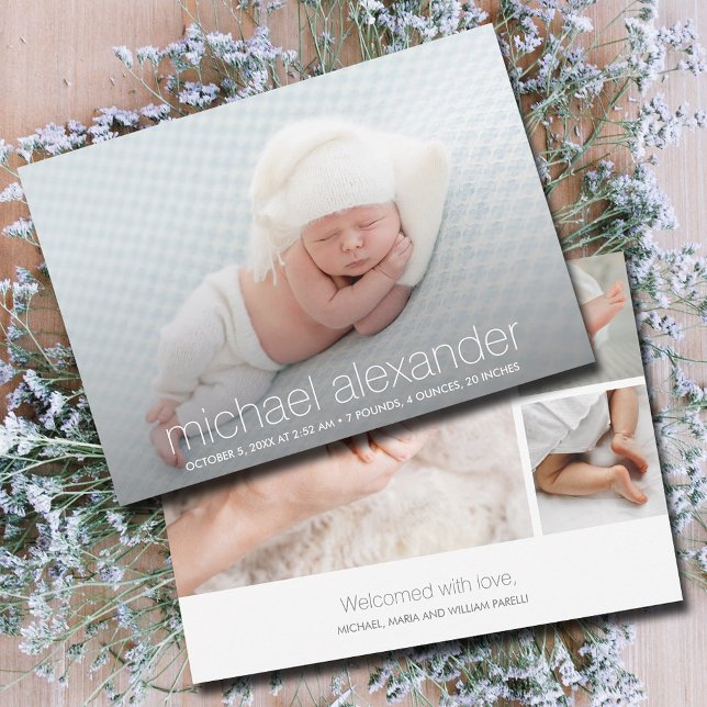 Modern Baby fotofödelse Meddelande (Skapare uppladdad)