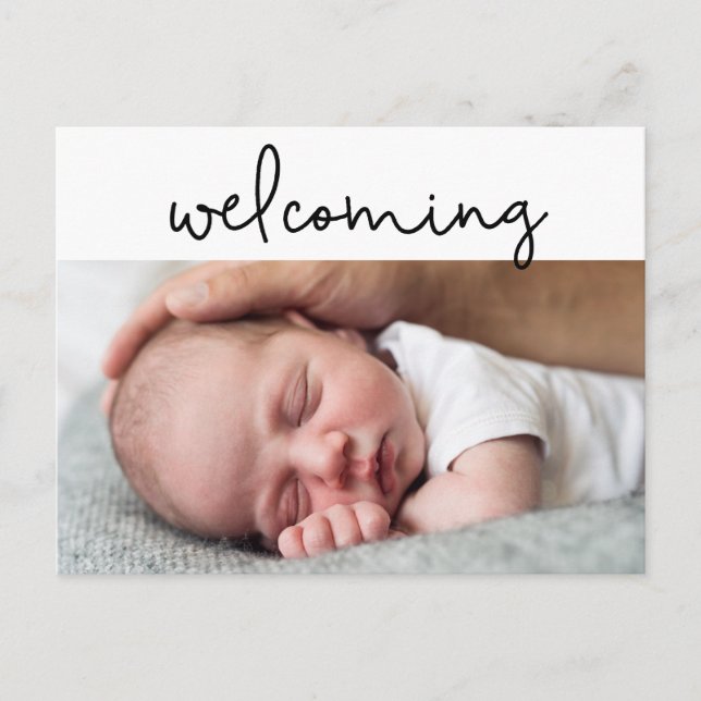 Modern Baby fotofödelseattentat i skript Meddelande Vykort (Framsida)