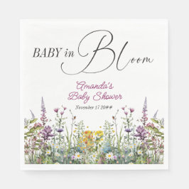 Modern Baby i Bloom Wildblommes Blommigt Baby Show Pappersservett
