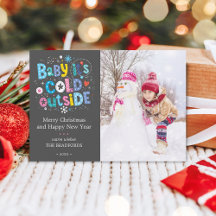 Modern Baby It's Cold Outside Foto Charcoalgrå