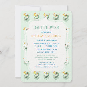 Modern Baby Kön Neutral Baby Buggy Shower Inbjudningar