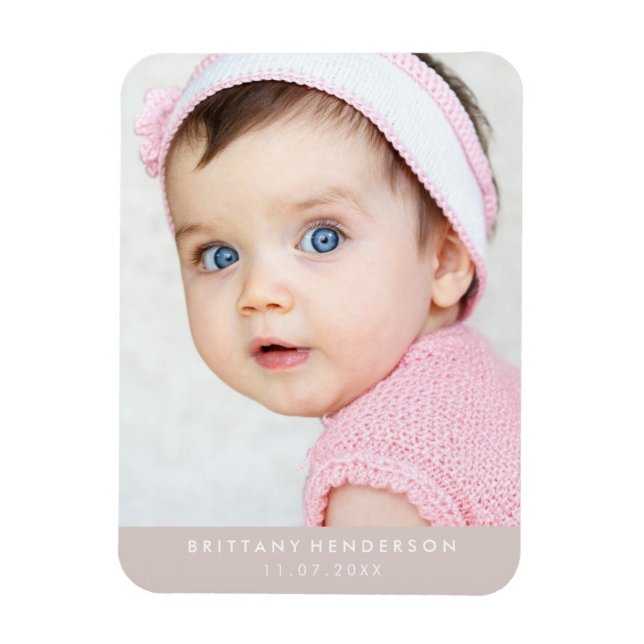 Modern Baby Photo | Champagne Magnet (Vertikal)