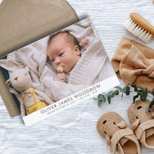Modern Baby Photo Collage Birth Notice
