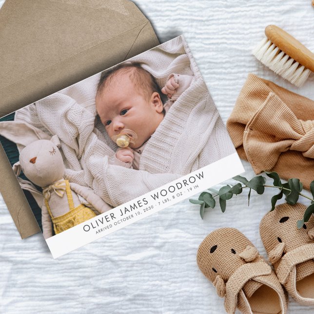 Modern Baby Photo Collage Birth Notice (Skapare uppladdad)