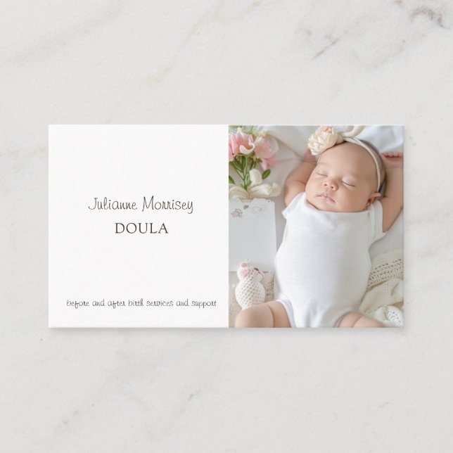 Modern Baby Photo Doula Midfru Visitkort (Framsida)