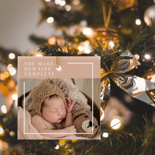 Modern Baby Photo   Du gör mitt liv till en komple Julgransprydnad Keramik
