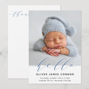 MODERN BABY PHOTO elegant hej calligraphy High Meddelande