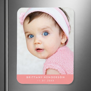 Modern Baby Photo Korall Magnet