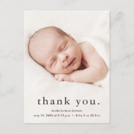 Modern Baby Photo Tack Birth Meddelande Vykort